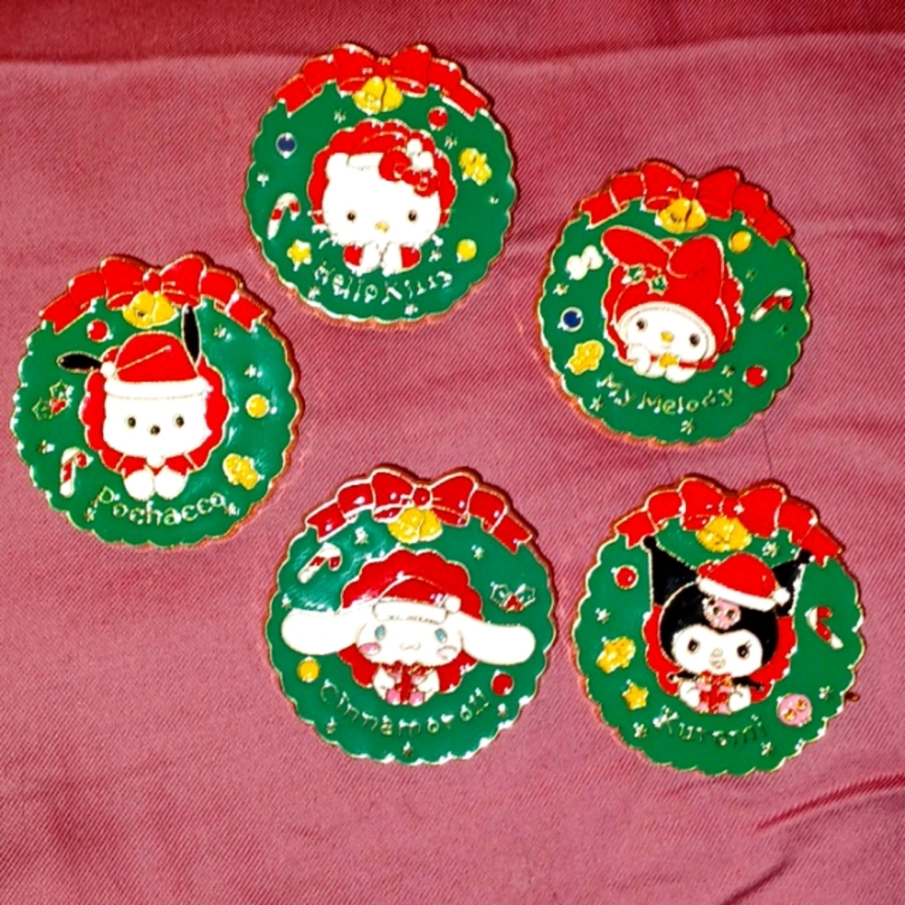 Set of 5 Sanrio, Hello Kitty, Christmas Brooches